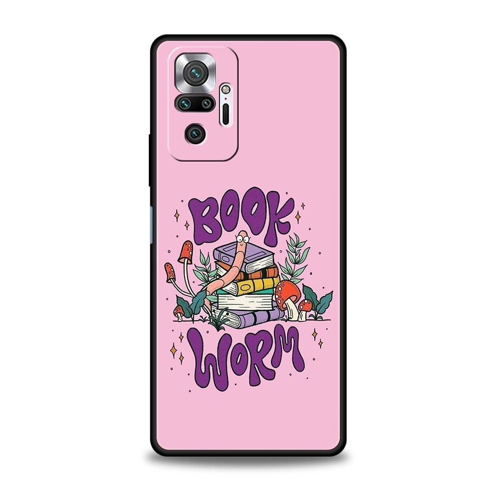 Funny Book Worms Phone Case For Xiaomi Redmi Note 14 13 12 Pro Plus 5G 9S 9 10 11 4G 14C 13C 12C 10C 9C 9A Soft Cover