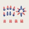 Red Independence Day Nail Art Nails For Women Fake Nails Independence Day Manicure Wearable Nails
