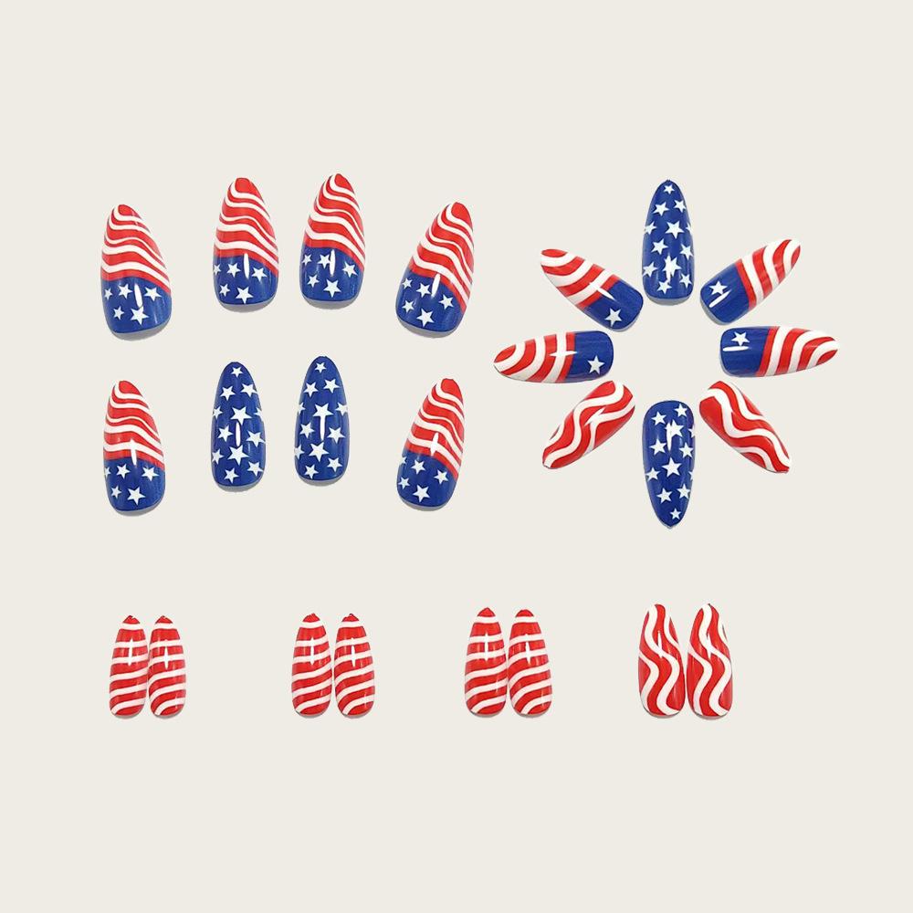 Red Independence Day Nail Art Nails For Women Fake Nails Independence Day Manicure Wearable Nails
