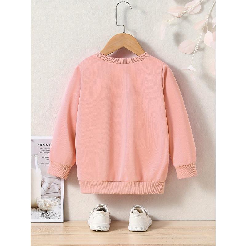 Cartoon Print Crew Neck Sweatshirt - Casual & Comfy, Perfect for Spring/Fall, Machine Washable