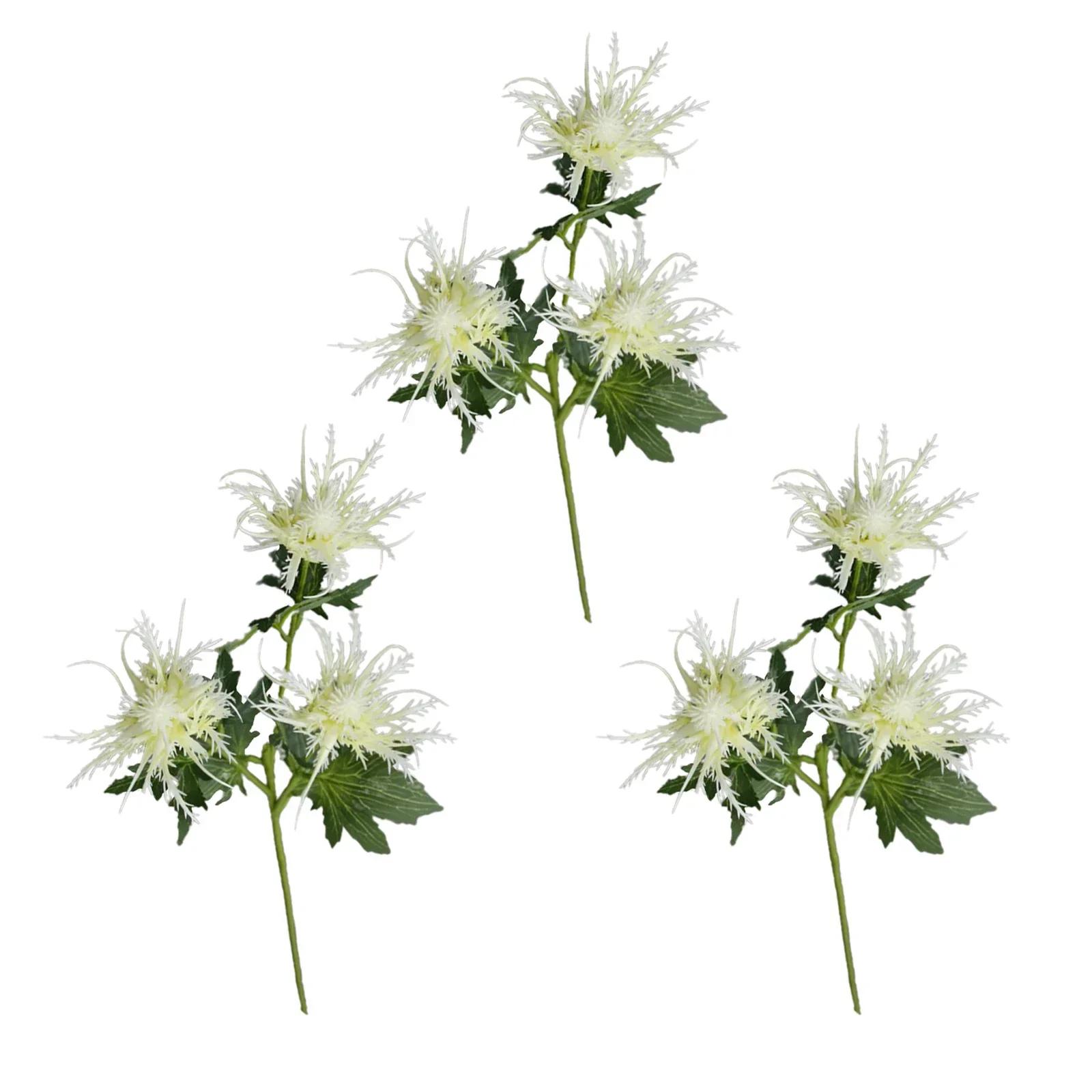 3pcs Artificial Thistle Eryngium Flowers Pant Simulation Flowers Party Supply Home Decoration Fake Plant