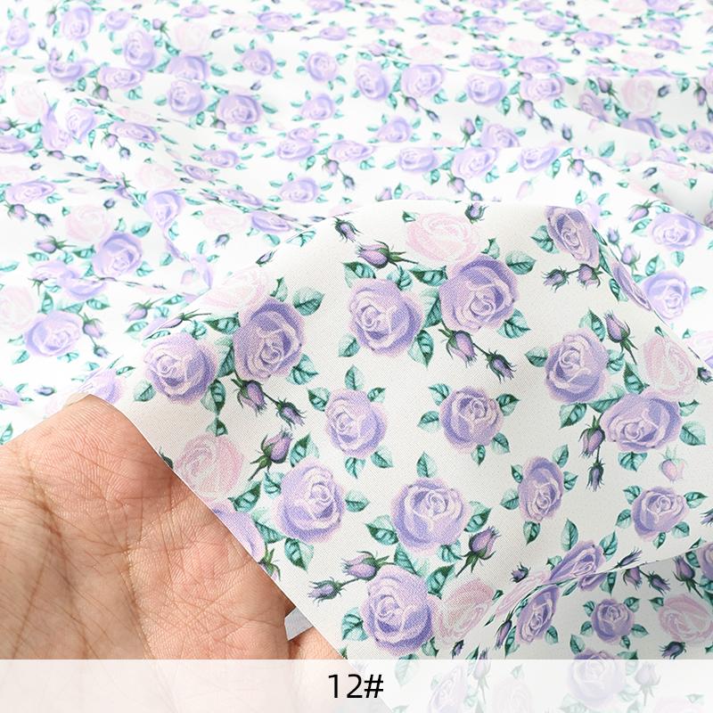 150x50cm/150x200cm Soft Floral Printed Chiffon Fabric For Summer Women's Dresses Children's Clothing Handmade DIY Fabric TJ7500