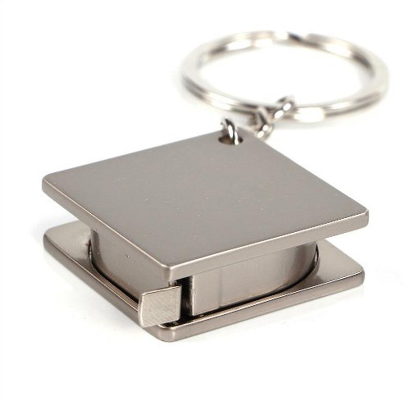 1Pc New Measuring Tools Stainless Steel Retractable Ruler Tape Measure Keychain Key Ring Gauging Tools Keyring Pull Ruler