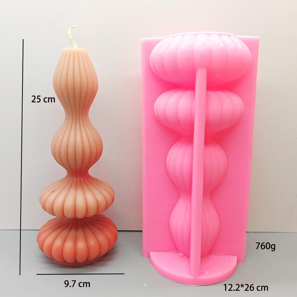 DIY Striped vase shaped candle silicone mold curved geometric cylinder Roman column vase candle mold Christmas gift gypsum mold