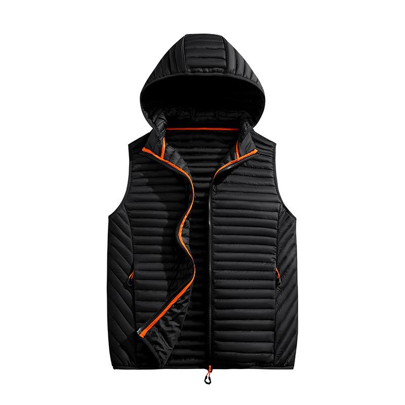 

Hooded vest autumn and winter fashion outer wear thickened sleeveless vest casual vest jacket L чорний
