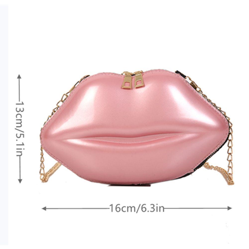 Chain Tote Bag Mobile Phone Bag Messenger Bag PVC Handbags Lips Shape Chain Shoulder Bag Mini Crossbody Messenger Lip Satchel