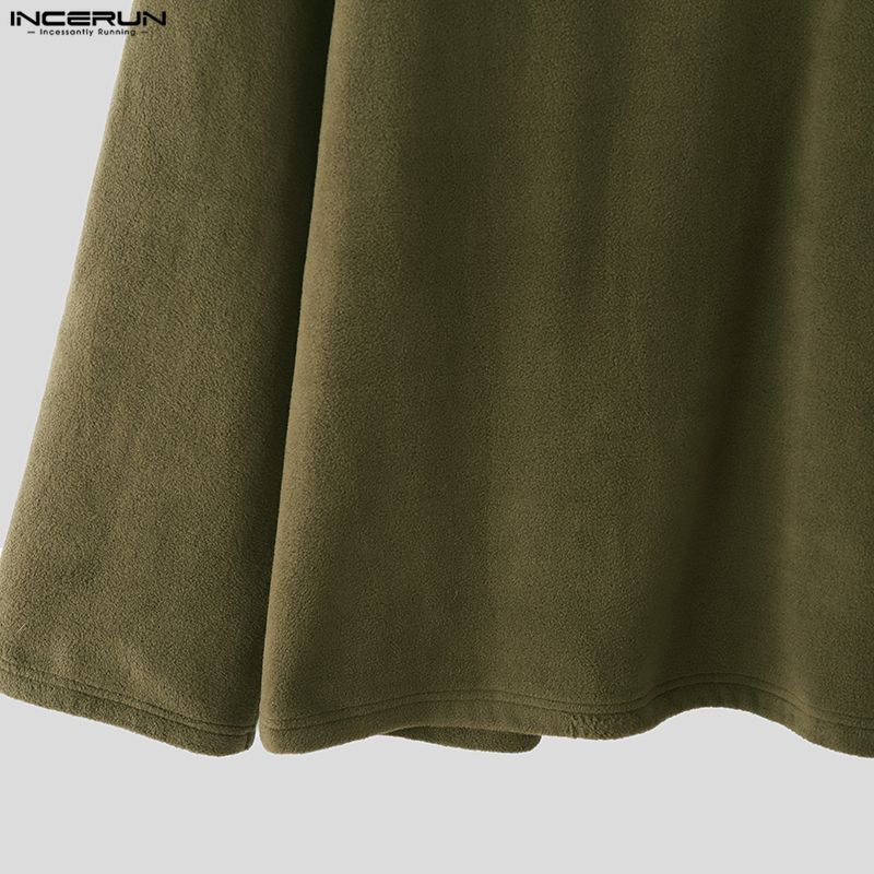 INCERUN Two Pieces Sets Winter Autumn Men Long Sleeve Furry Pullovers Long Pants Casual Outfits