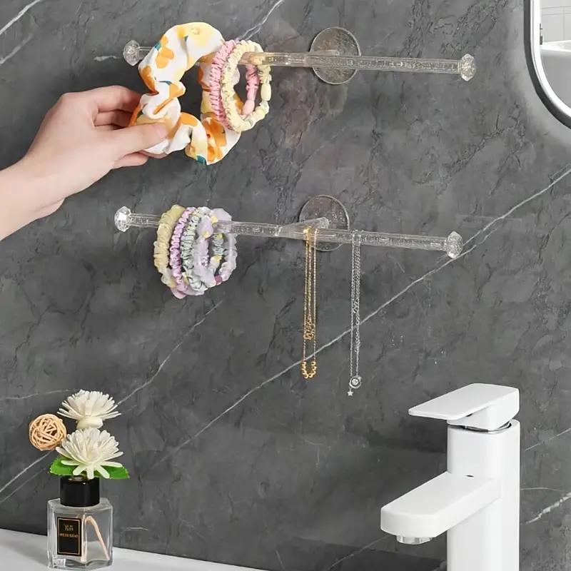 1PCS Transparent Multi-purpose Hook Dressing Table Hair Hoop Accessories Small Object Hanger Household Seamless Multi-function Hook