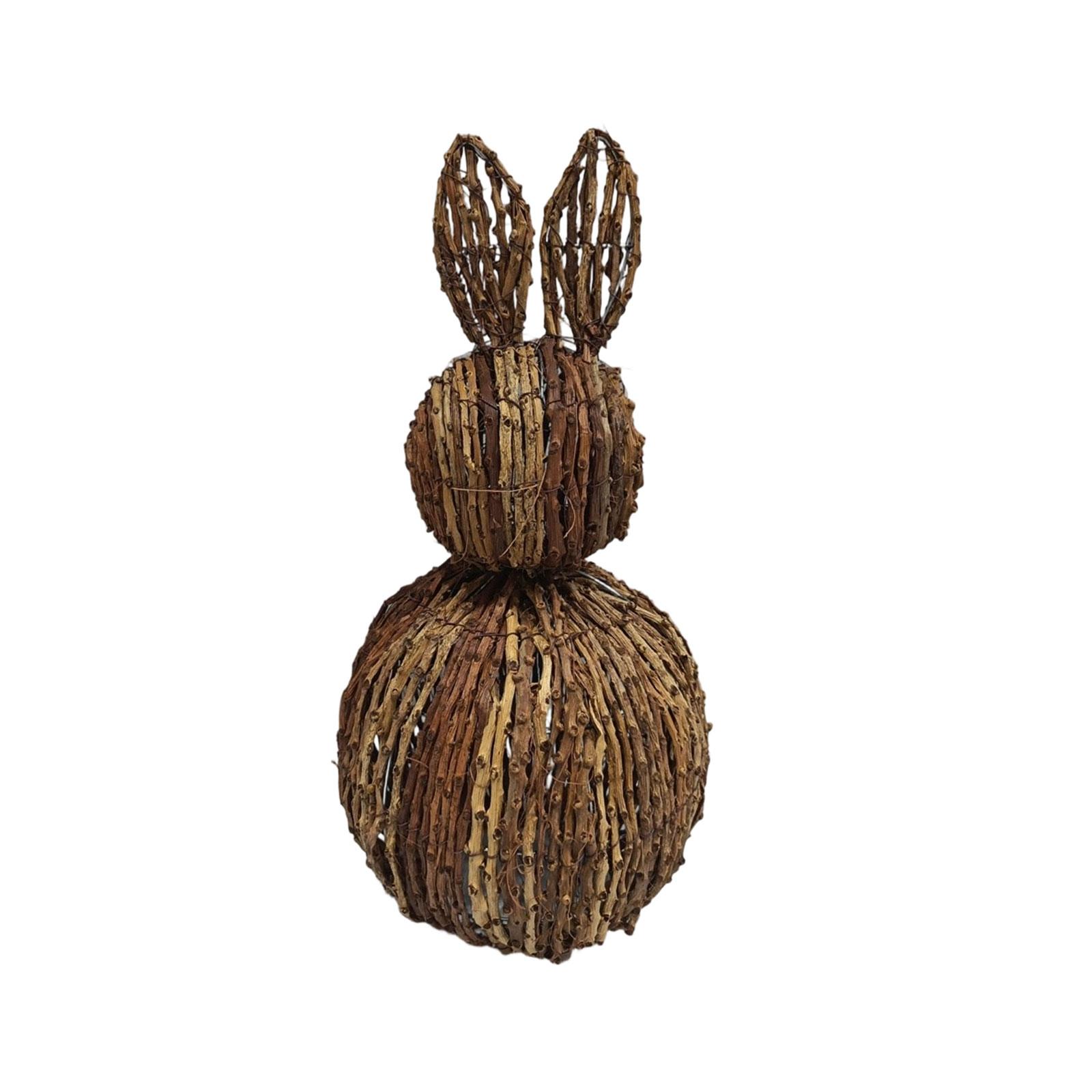 

Handmade Rattan Woven Figurine, A Creative And Adorable Home And Desk Decoration, Perfect For Easter And As A Decorative Woven Craft Item.