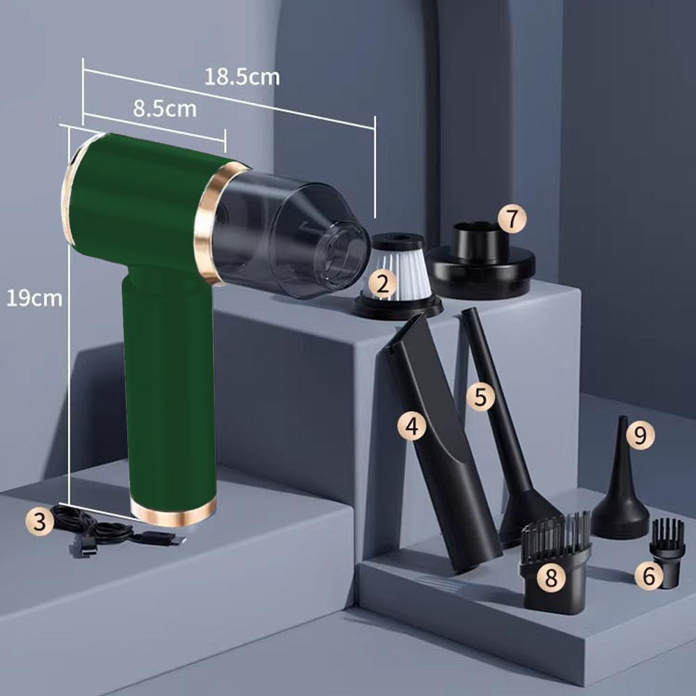 

Мощный автомобильный пылесос 140000ПА Мини беспроводной портативный автомобильный пылесос для бытовой техники Ручной воздуходув для чистки автомобилей зелёный