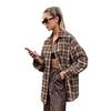 2024 European Retro Plaid Long Women's Shirt