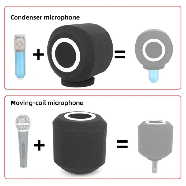 Microphones Foam Cover Sponge Windscreen for Musicians and Broadcasters Black