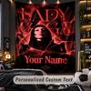 Personalisierte Wandtapisserie, Lady Gaga Individuell Bedruckter Name, Stoff-Wandkunst für Innenraum-Hintergrund