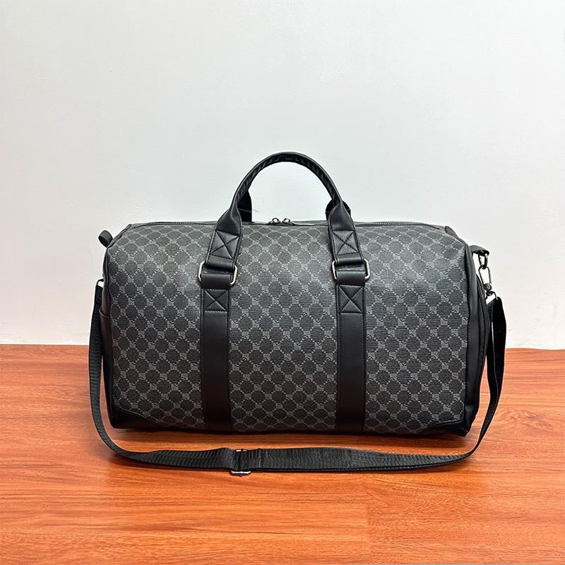 

Мужская сумка, Модная дорожная сумка с классическим клетчатым принтом большой вместимости, Рюкзак для ежедневных поездок на работу, Сумка для спортзала, Отделение для обуви чёрный