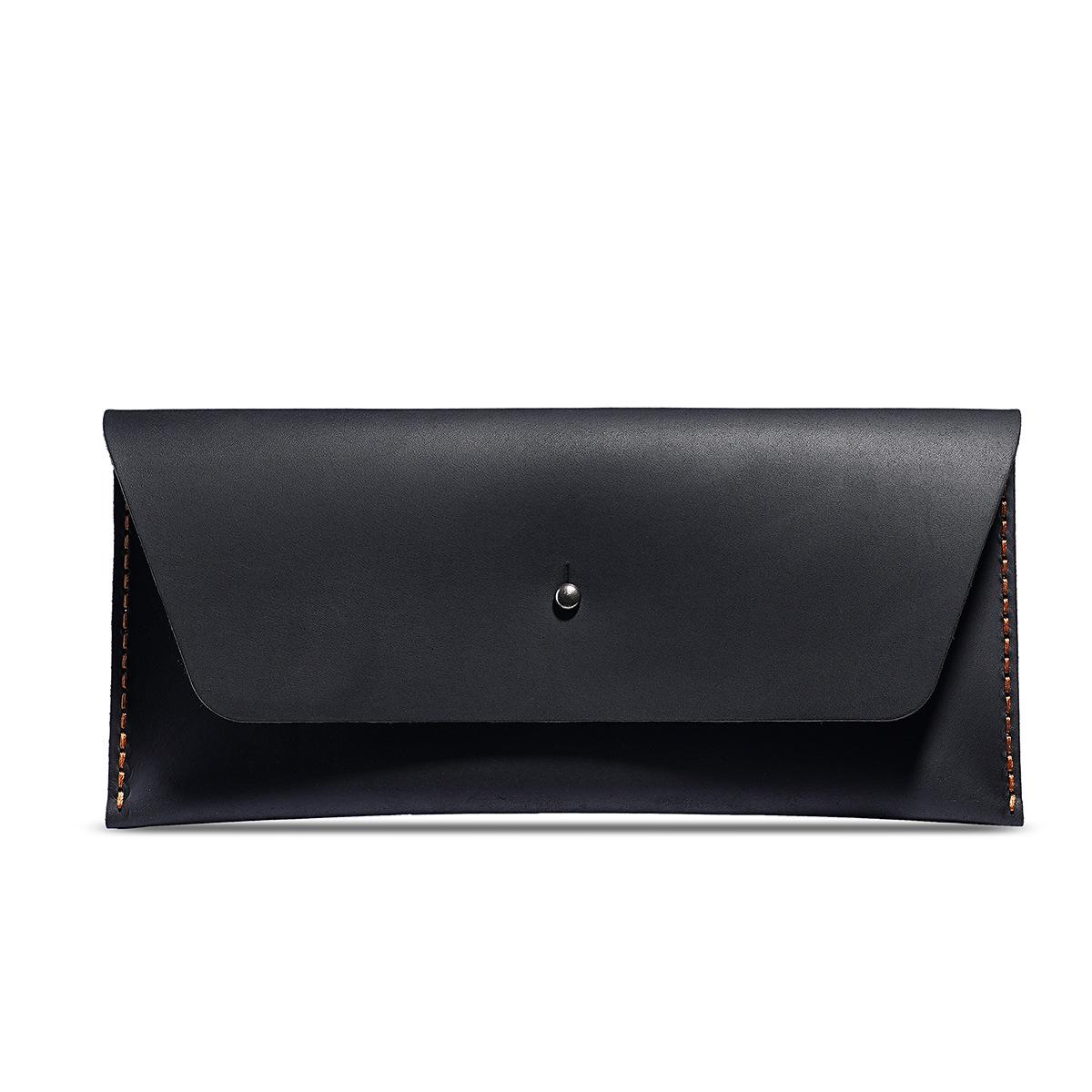 Envelope Wallet Genuine Leather Cash Envelope Wallet Classic Fashion Long Women s Wallet Brand Name Card Holder Clutch Phone Bag чёрный