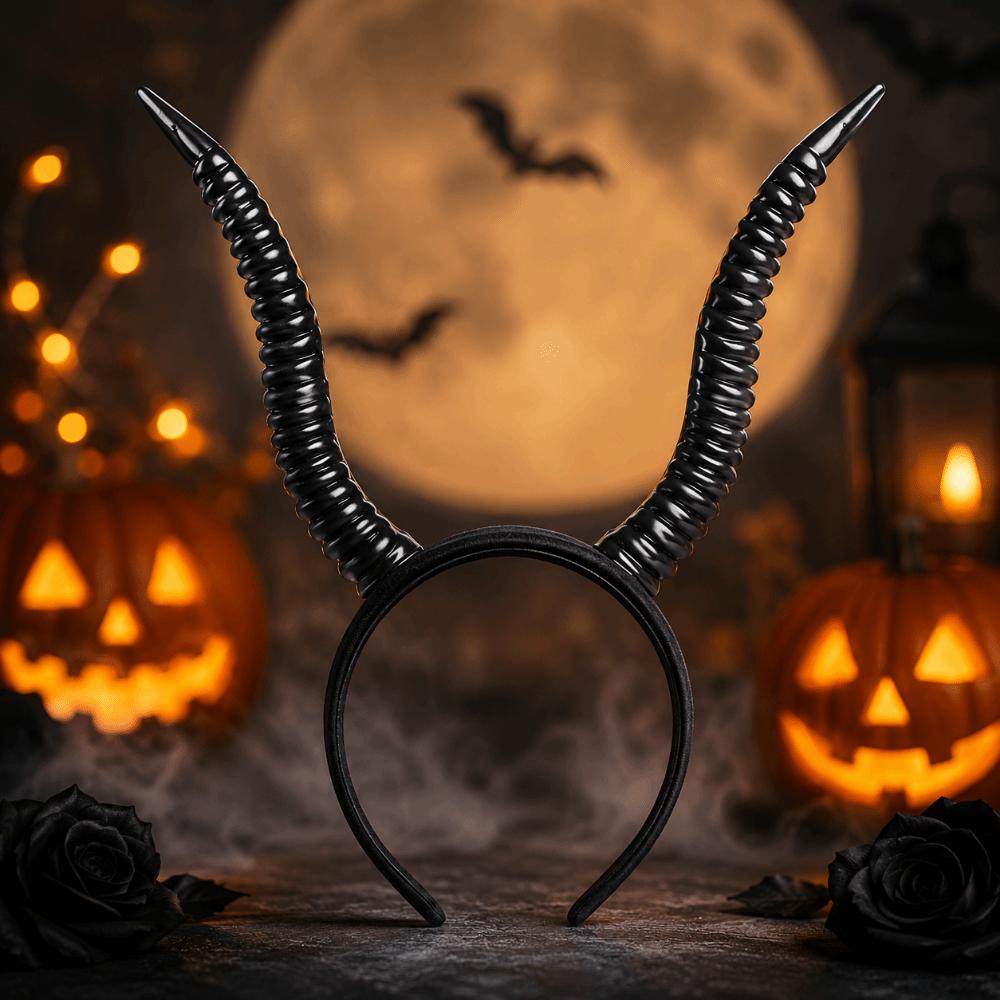 Cosplay Demon Horns Headwear Gothic Cow Horn Hair Hoop Halloween Devil Headband Photo Props
