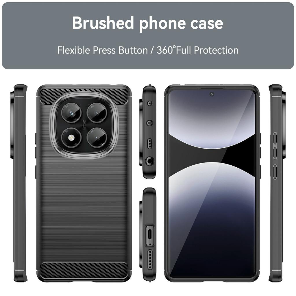 For Xiaomi Redmi Note 14 Pro 4G Case Protective Phone Cover Carbon Fiber Texture Brushed
