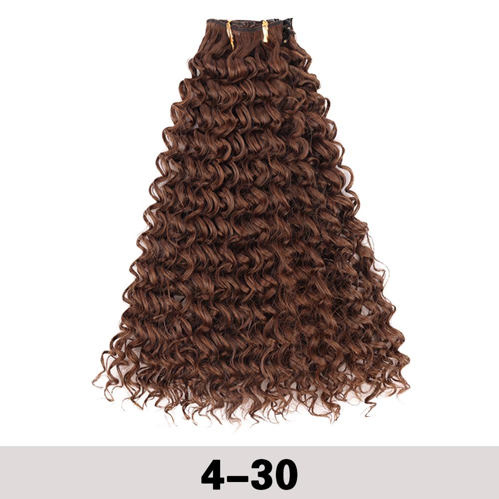 MISS WIG Synthetisches langes lockiges Clip-In-Haar, Wasserwellen-Verlängerung, Flechthaar, Ozeanwellen-Haar für Frauen