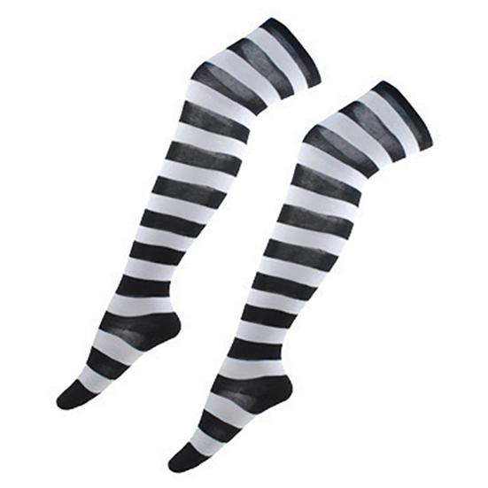 Sexy gestreifte, oberschenkelhohe, lange Socken für Mädchen über dem Knie, elastische Strümpfe