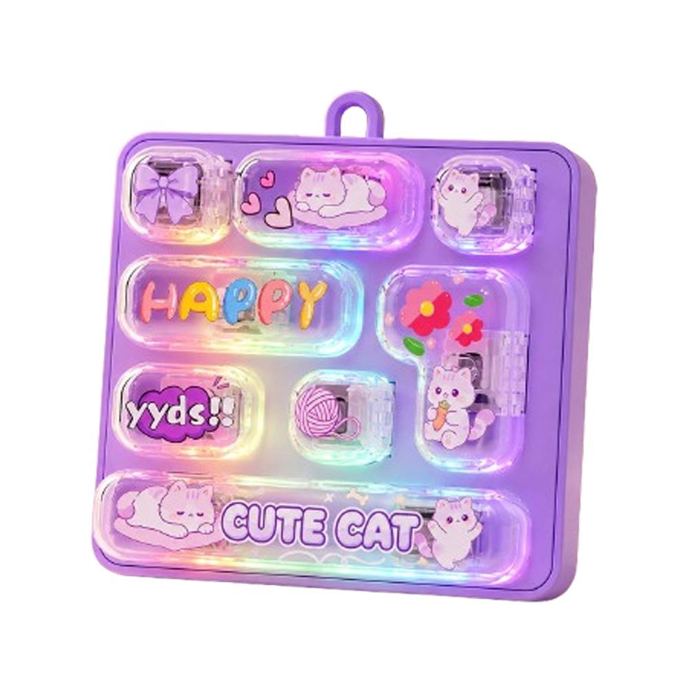 Animal Mechanical Fidget Keyboard Light-Up Fingertip Button Key Ring  Desktop Decor
