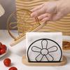 With Wooden Base Tabletop Tissue Rack Decorative Napkin Organizer  for Kitchen Dining Table