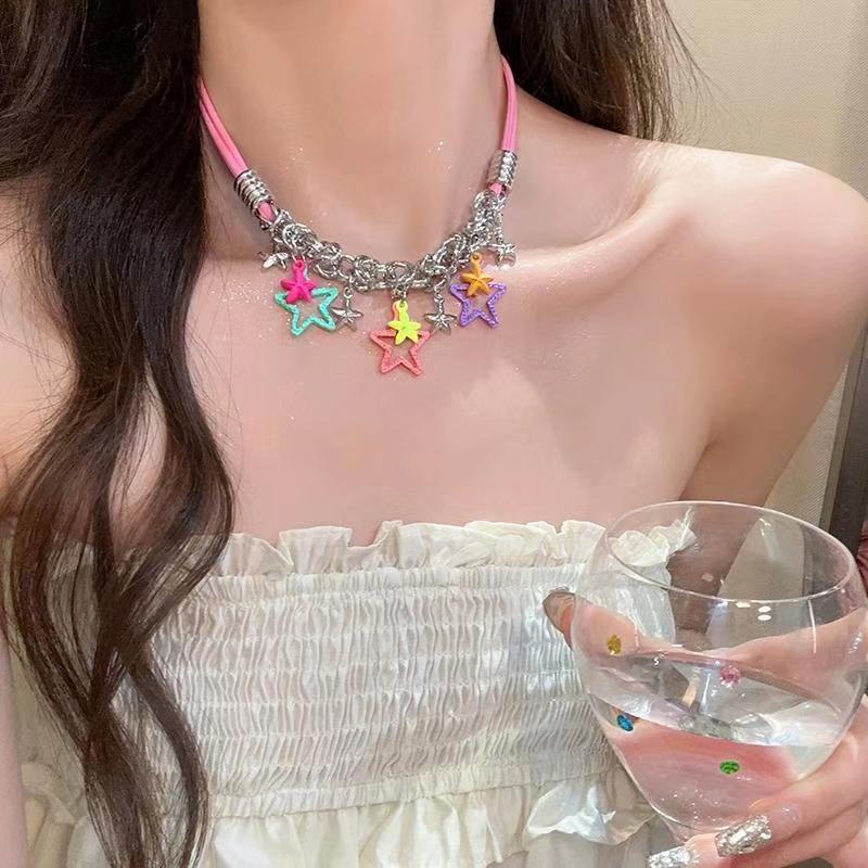 2024 Niche Design Dopamine Color Pearl Choker for Women - Summer Clavicle Chain