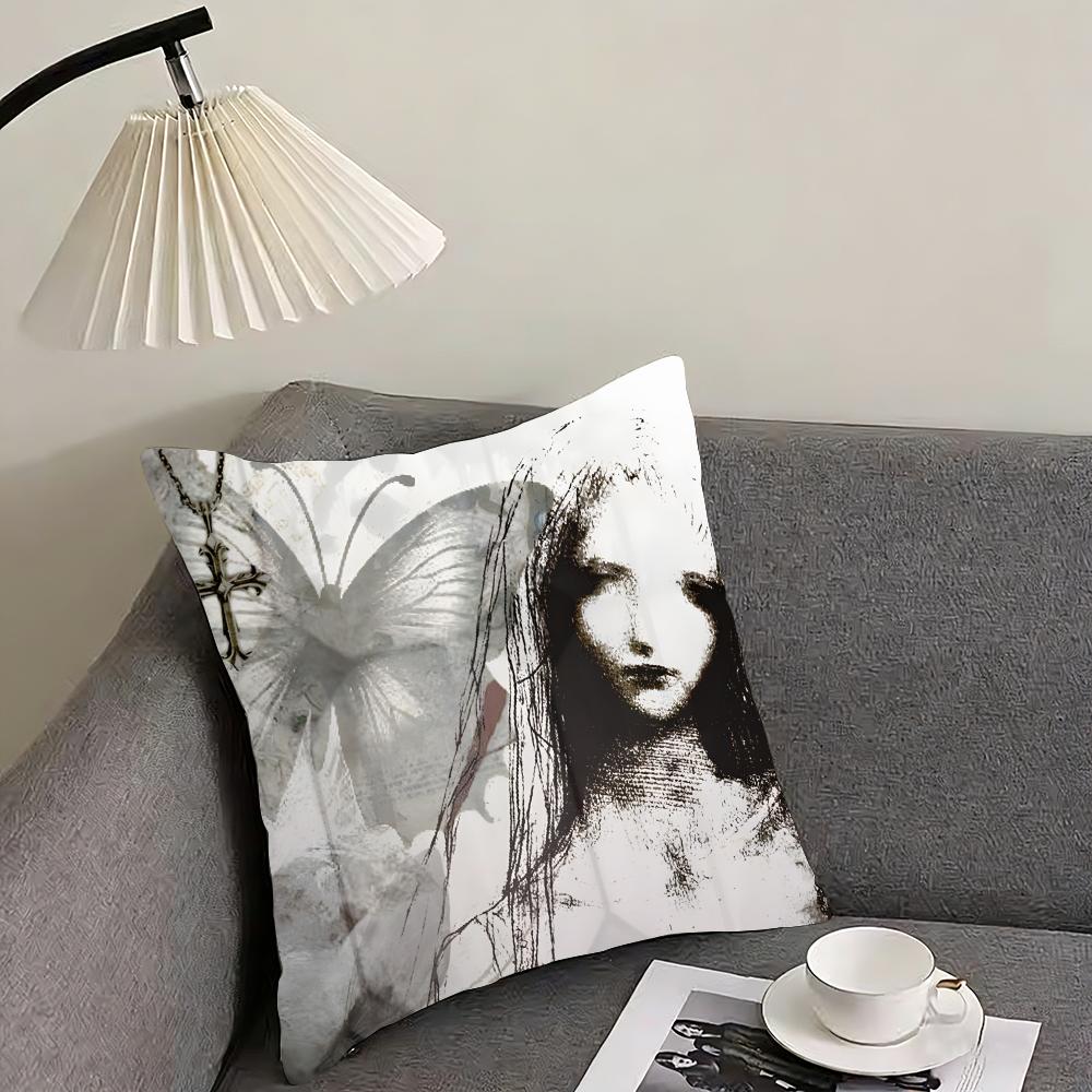 

Gothic Coquette Cybersigilism INS Cushion Cover Pillowcase Ultra Soft Skin Friendly Fabric Cloud Like Comfort Concealed Zipper 30x30cm