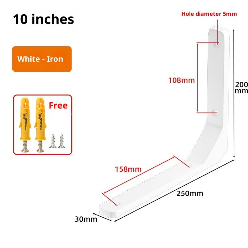

1 шт. Кутові кронштейни Промисловий плаваючий кронштейн для полиці Товстий Надміцний Настінний кронштейн для полиці White 250X200MM