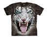 The Mountain Big Face Tribal White Tiger Black Mens T-Shirt NWT