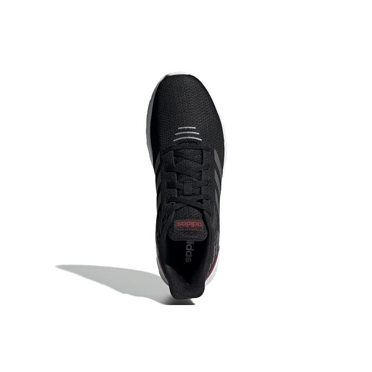 adidas Asweerun Nylon Cushioning Slip Resistant Abrasion Resistant Low Top Casual Running Shoes Men's Black Red White EE8445