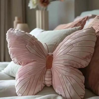Ins Wind Pastoral Girl Heart Butterfly Pillow Cute Original Pillow Soft Pink Butterfly Pillow Bedside Pillows