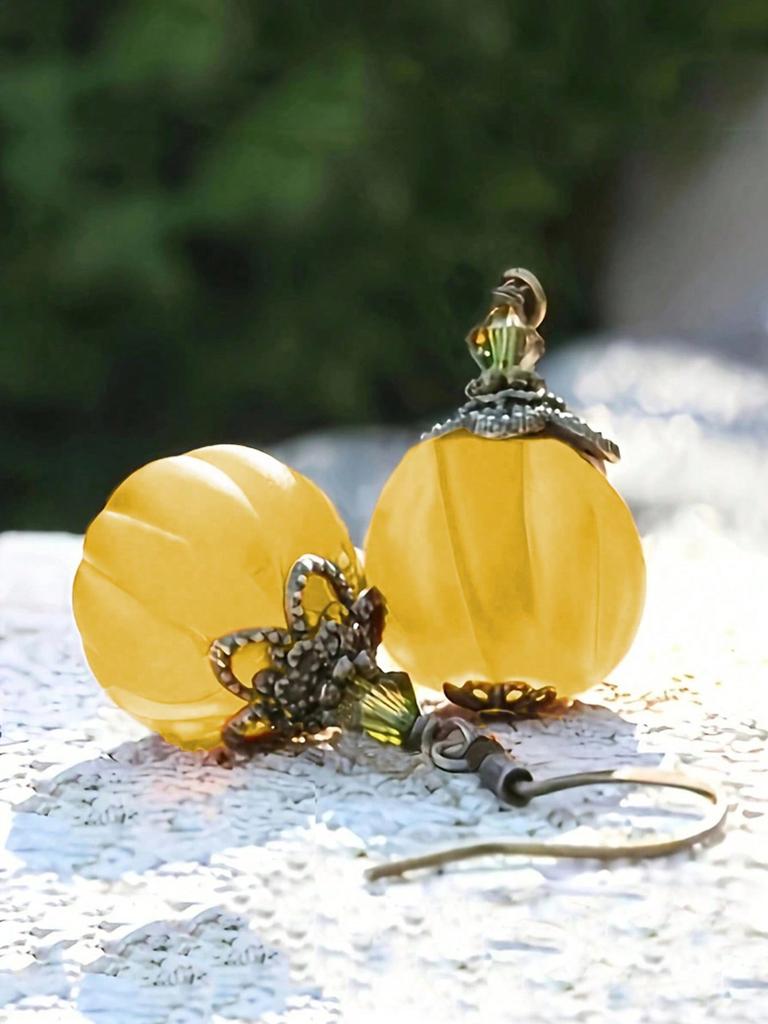 1 Paar Vintage Kürbis Anhänger Ohrringe, Vielseitig & Stilvoll für den täglichen Gebrauch
