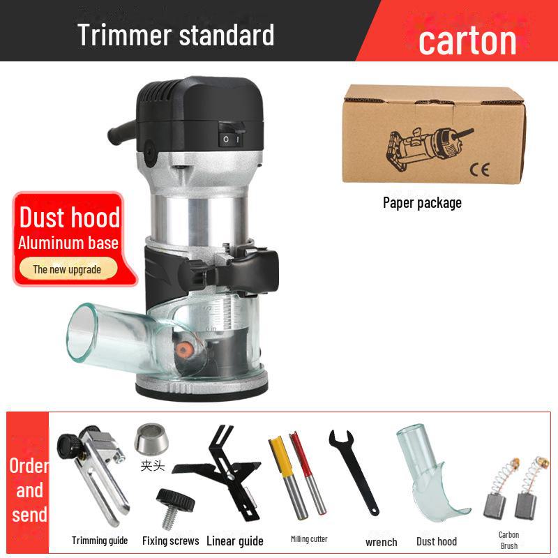 Electric Woodworking Router: Speed Trimming, Soft Start, Slotting, Engraving, Hole Opening, Full Copper Motor.