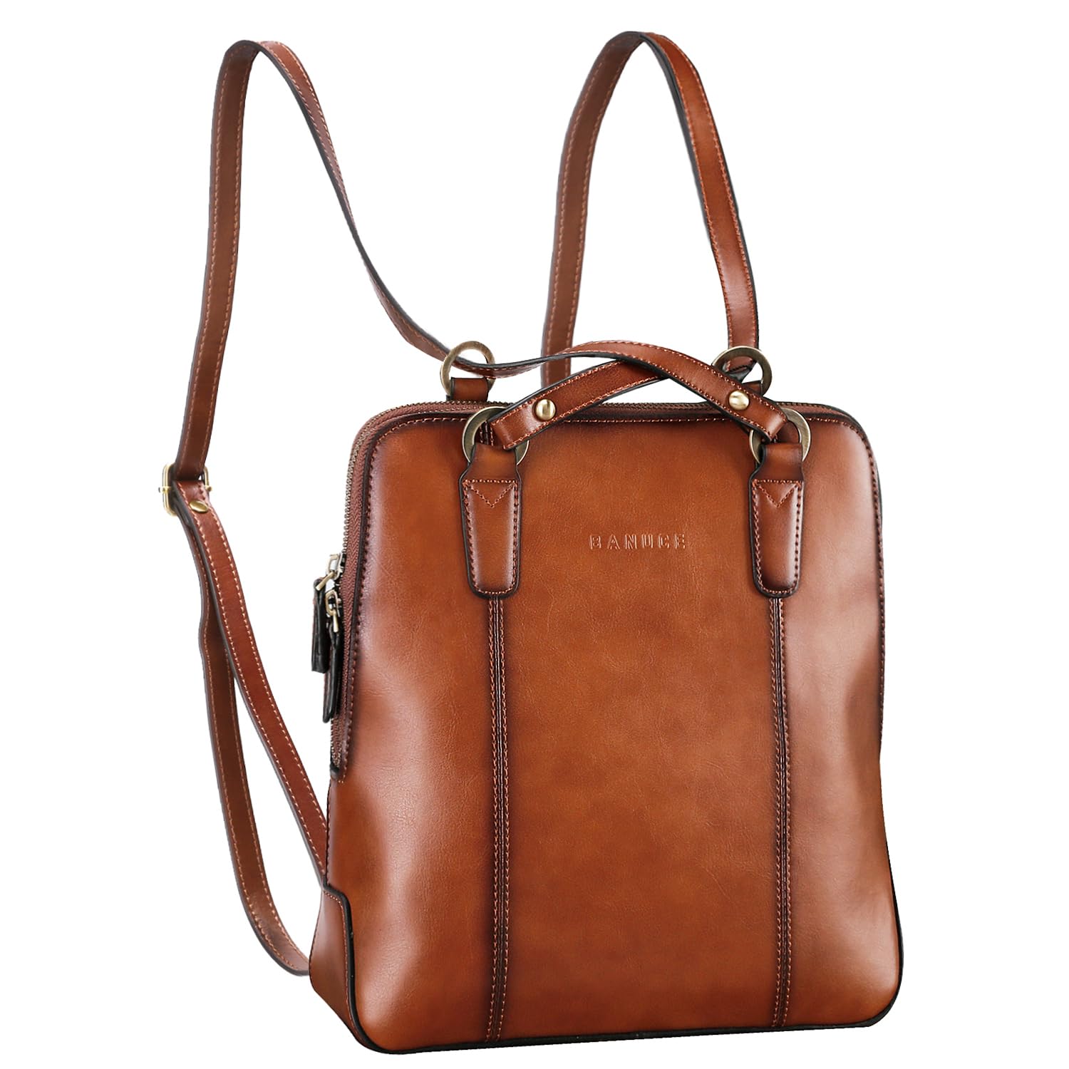 

Маленький рюкзак-трансформер из натуральной кожи, на плечо, для хранения, дюймовый, коричневый [Bannus], Женский рюкзак, Рюкзак, Ремень, Сумка, Сумка, 9,7 iPad, коричневый