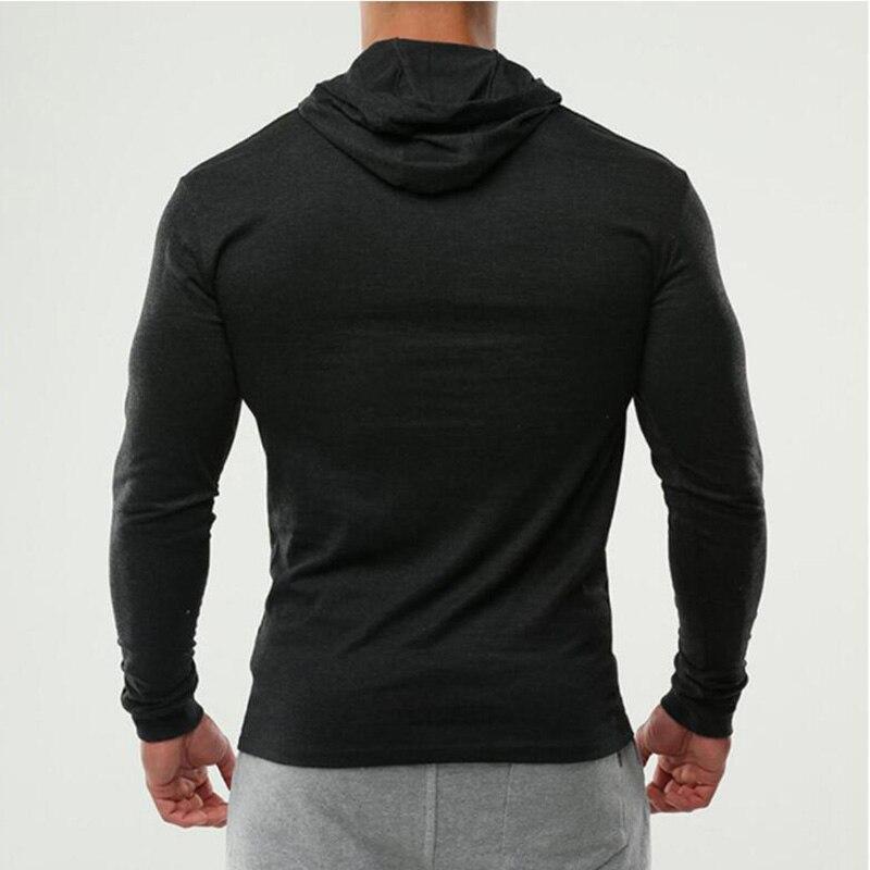 Muscleguys Autumn Hooded Sweater Men's   New Trendy Brand Printing T-shirt Slim Jacket Spring and Autumn Thin Bottoming Shirt