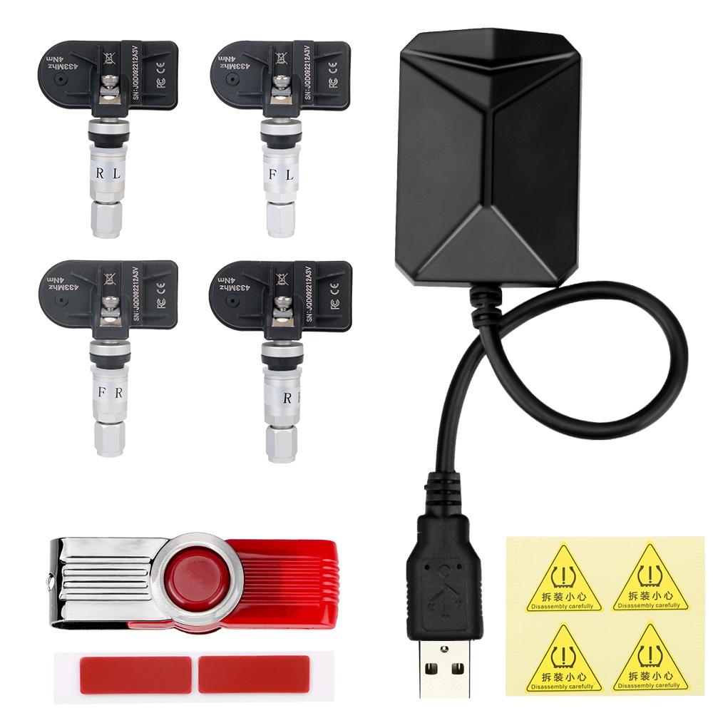 Android Navigation Alarm System With 4 Sensors Car TPMS Tire Pressure Monitoring System
