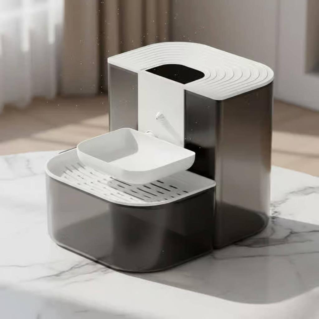 Heated Feline Water Fountain Easy To Clean Tilt Pour Water Fountain Large Capacity No Filters for Pets