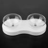 Pet Feeder 20  degrees  Adjustable Pet Cats Drinking Feeding Bowl Transparent Double Cat BowlWhite