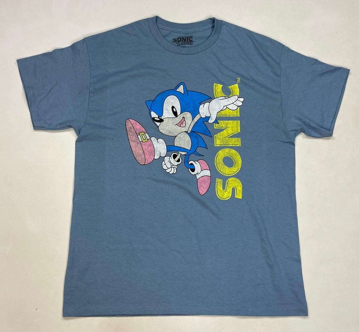 Sonic The Hedgehog Graphic T-shirt Men Large Blue Short Sleeve S