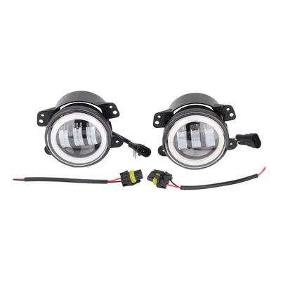 2PCS Offroad LED Spotlight 15W DC9 To 36V 4in 6500K IP67 Waterproof Super Bright Angel Eye Fog Lights