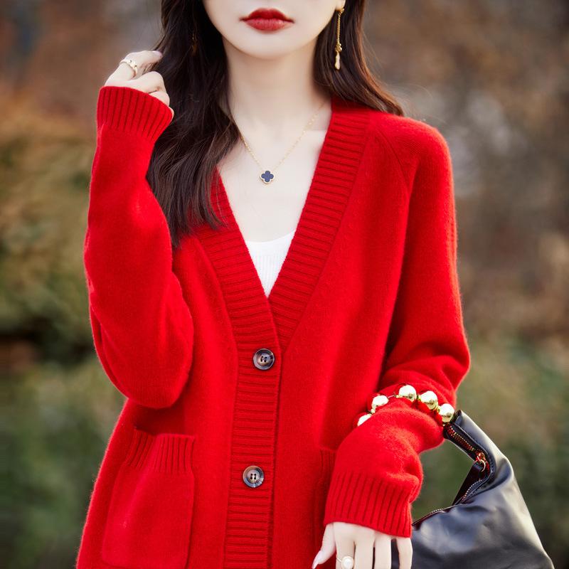 Knitted Sweater Loose Early Autumn New Women's Sweater Jacket Short Thickened Women's High-end Lazy Wind Cardigan