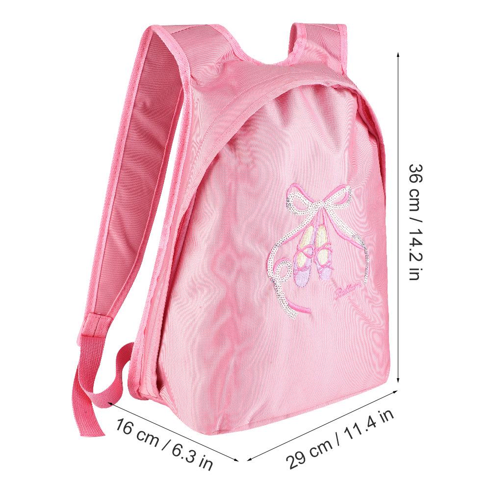 Girls Ballet Dance Backpack Kids Shoulder Sports Zipper Bag(Pink)