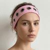 Cashew Pattern Hollow Metal Headband Grommet Yoga Elastic Hair Band Casual Punk Headwrap  Girl