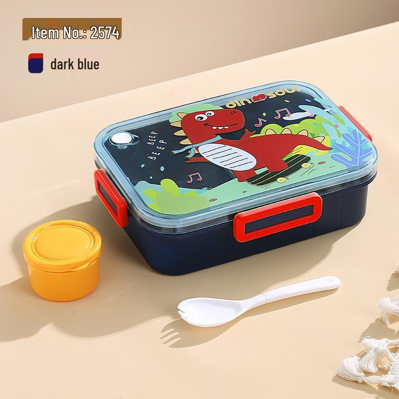 

Детский мультяшный ланч-бокс с дизайном космонавта, динозавра и единорога - Бенто с тремя отделениями и миской для салата