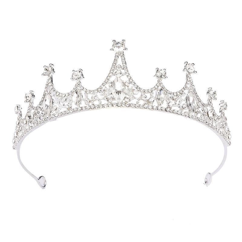 Brautkrone Tiara Legierung Silberplattiert Hochzeitskleid Accessoires Beliebtes Stirnband Prinzessin Luxus