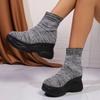 Fashion Chunky Platform Knitted Sneakers for Women High Top Comfortable Sports Shoes Woman Thick Bottom Elastic Slip On Socks Sneakers