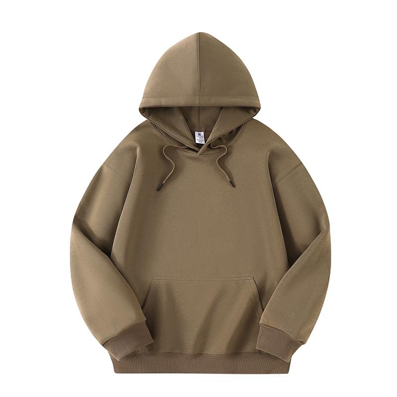 Autumn and Winter New Pure Cotton Solid Color Loose Casual Sports Jacket with Thick Fleece Hooded Sweatshirt