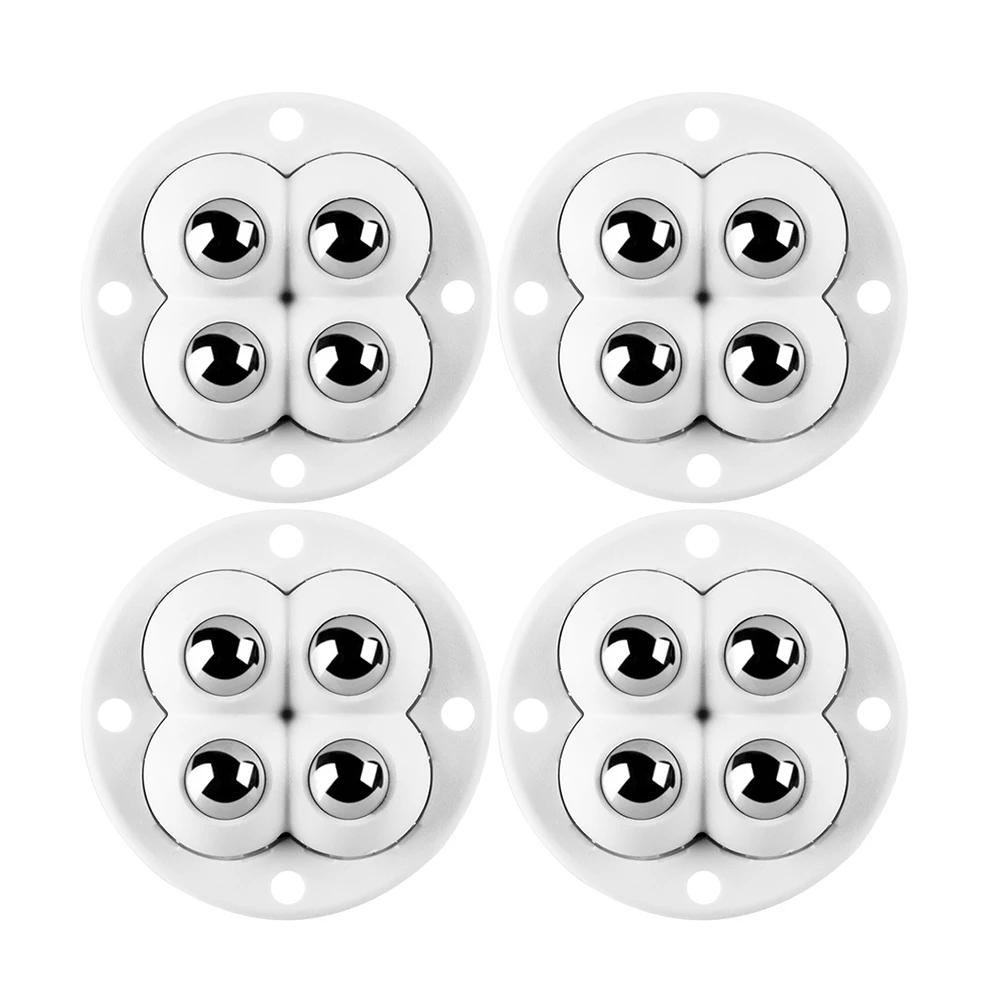 4 Pezzi Ruote Girevoli a Puleggia Universali Autoadesive Silenziose con 4 Sfere a Palla Per Mobili Scatole Portaoggetti Comodini Accessori per lo Spostamento
