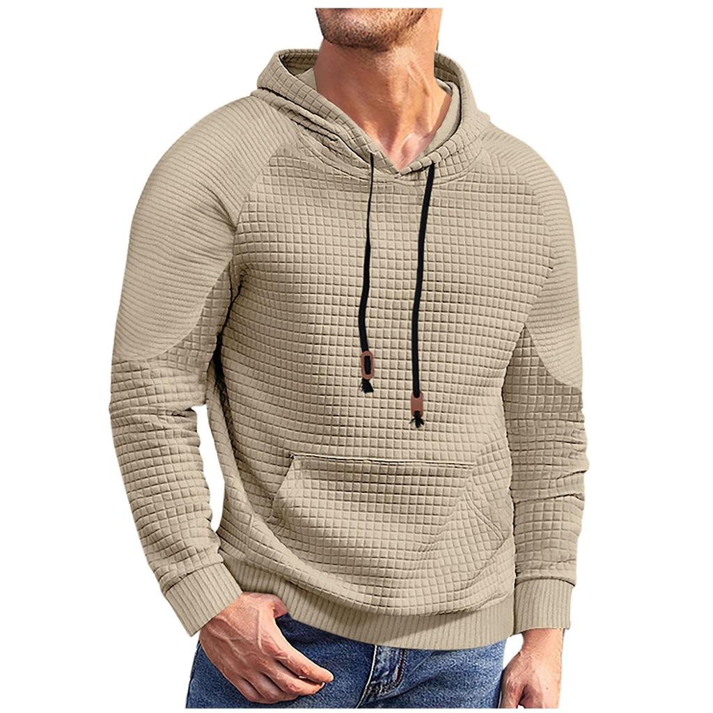 Mens  Hoodies Lightweight Casual Pullover Shirts Basic Fall Long Sleeve Hooded Sweatshirt With Pocket