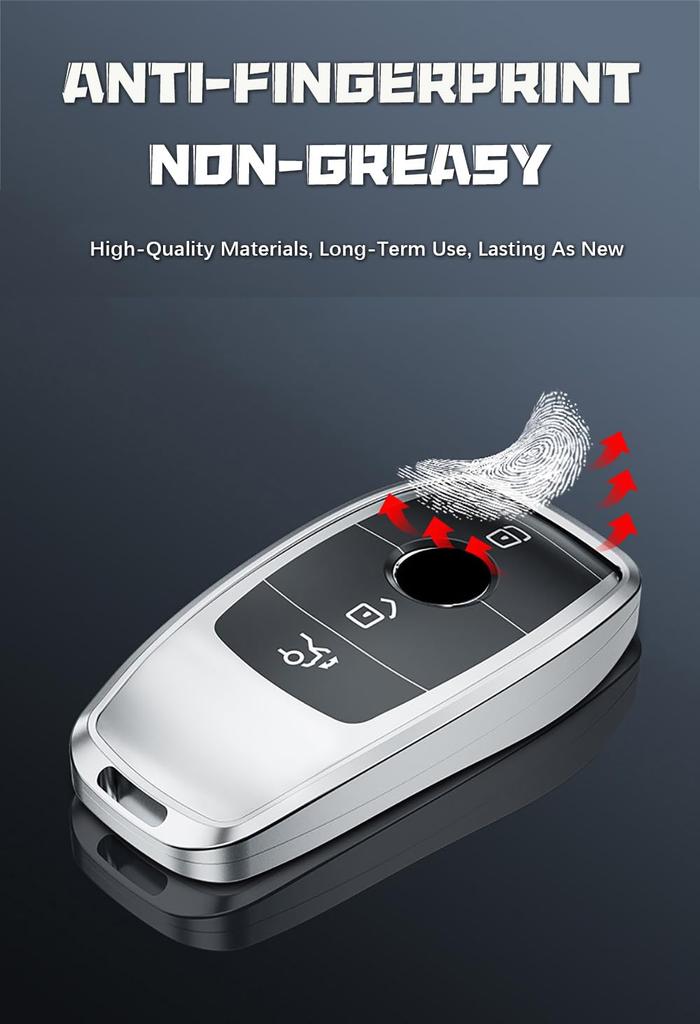TECART Key Fob Cover for Mercedes-Benz Aluminum Alloy Key Case Protector for E-Class, S-Class,